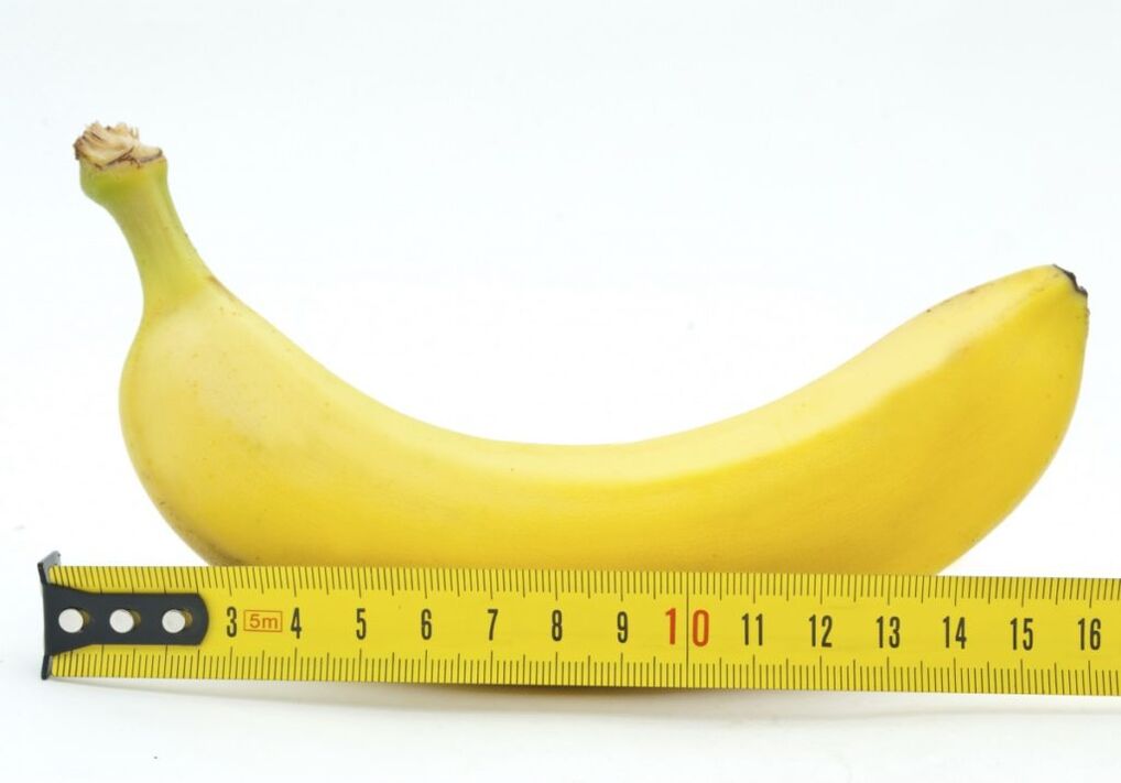 The banana measurement symbolizes the penis measurement after an enlargement operation